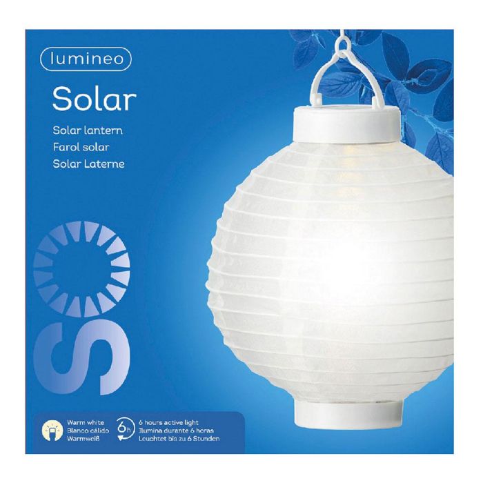 Lumineo Farol Solar Blanco Ø20x23cm 1 Lumineo Farol Solar Blanco Ø20x23cm 1