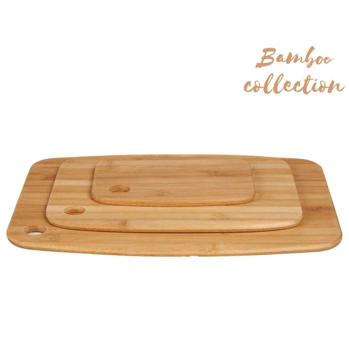 Set 3 Tablas de Cortar Bambú Kinvara - 36.5x28x1.2 cm, Marrón, Libre de Alergenos (12 Unidades) 1 Set 3 Tablas de Cortar Bambú Kinvara - 36.5x28x1.2 cm, Marrón, Libre de Alergenos (12 Unidades) 1