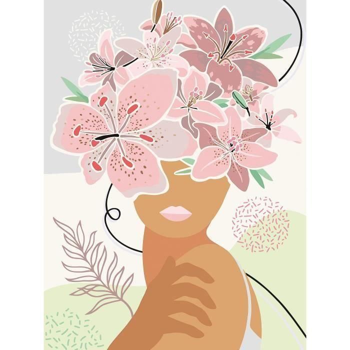Ravensburger 00020275 Creart Serie B: Flowers On My Mind - Kit de Pintura por Números 30x40 cm para 12+ Años 2