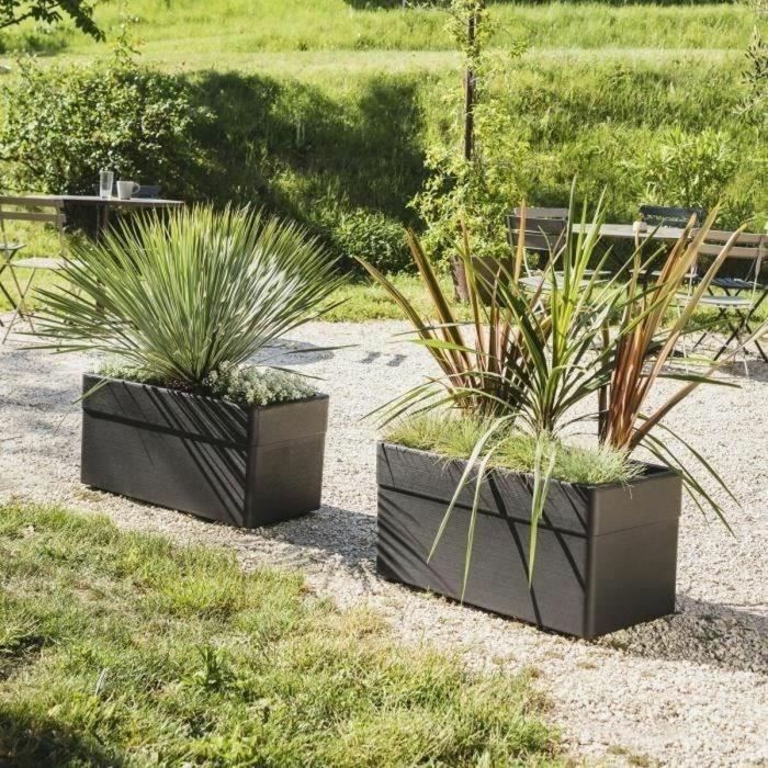 EDA EDA3086960275303 Jardinera CAREL Gris antracita 63 L con ruedas 78x39x39 cm para exterior e interior 4 EDA EDA3086960275303 Jardinera CAREL Gris antracita 63 L con ruedas 78x39x39 cm para exterior e interior 4
