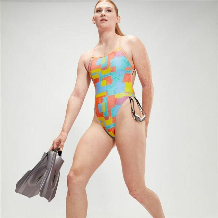 Bañador Mujer Speedo Speedo Allover Digital V-Back Azul 36 3