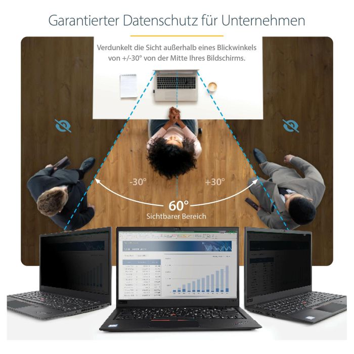 Protector de Pantalla Startech Filtro de Privacidad para Portátil de 14in - Filtro para Monitor para Pantalla Ancha 16:9 - Prote