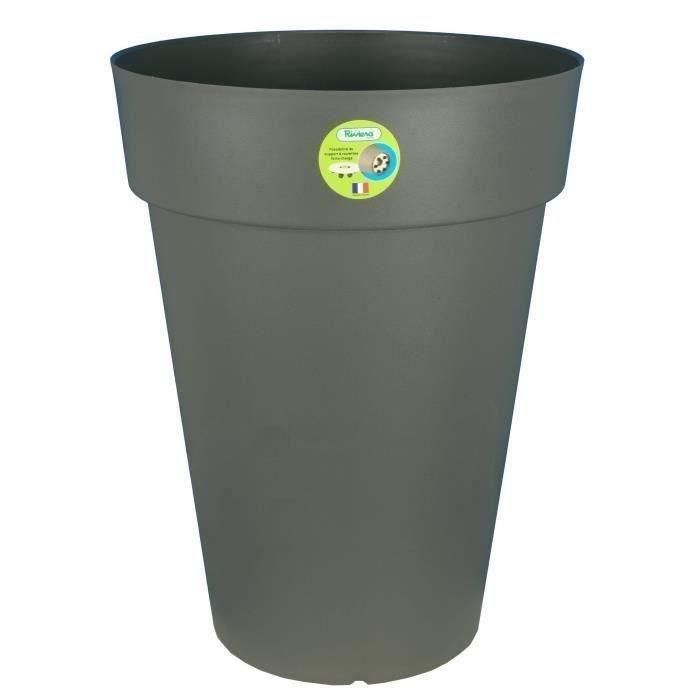 Maceta RIVIERA Soleilla - Redonda - Ø 50 x 66 cm - Gris brillo Maceta RIVIERA Soleilla - Redonda - Ø 50 x 66 cm - Gris brillo