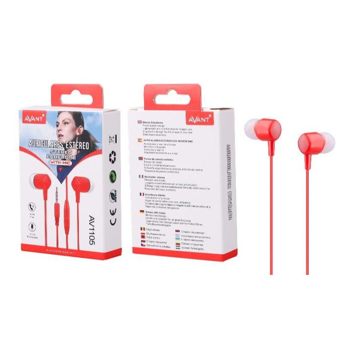 AVANT CONNECT Auricular In-Ear AVANT con Micrófono - Rojo