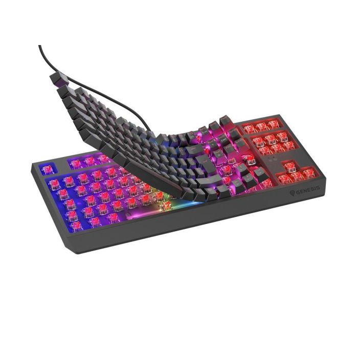 GENESIS Thor 230 TKL Teclado Gaming Mecánico Outemu Red, QWERTY Español, Retroiluminación LED RGB, USB, Negro 3