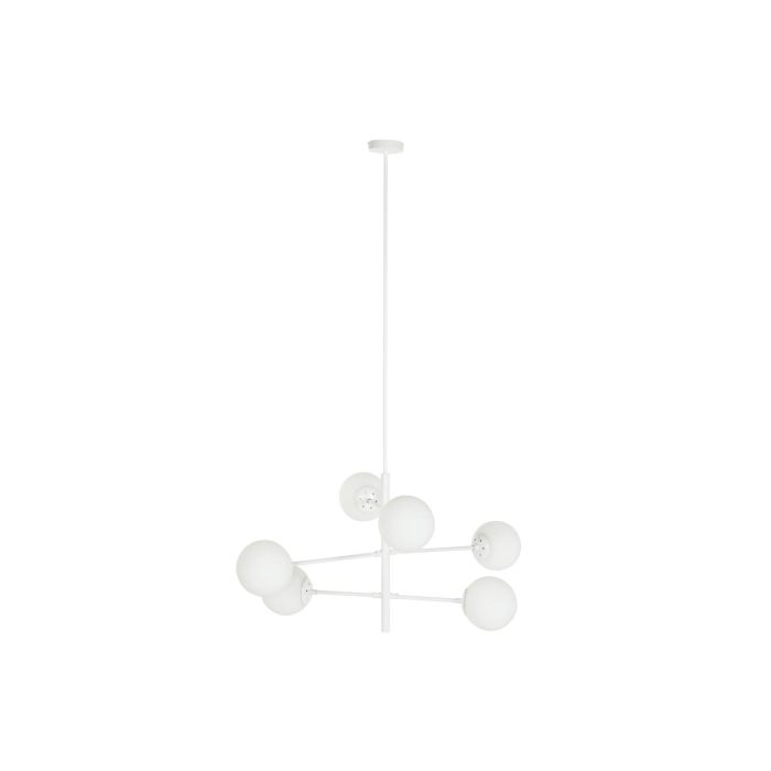 DKD Home Decor Lámpara Techo Urban Blanco 73 x 50 x 96 cm Metal Cristal Bolas 6 Bombillas E27 3