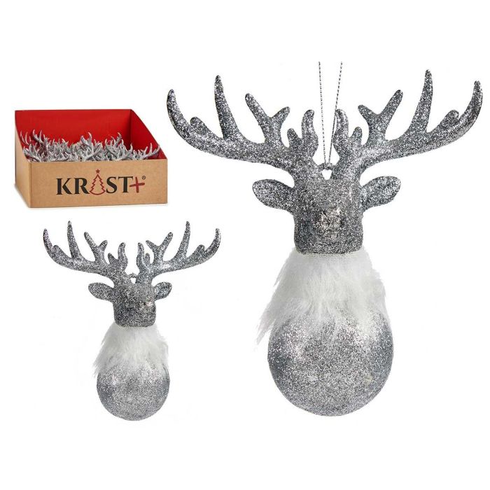 Adorno Navideño Reno Plateado Krist+ 13.5x15.5x7 cm (48 Unidades) Adorno Navideño Reno Plateado Krist+ 13.5x15.5x7 cm (48 Unidades)
