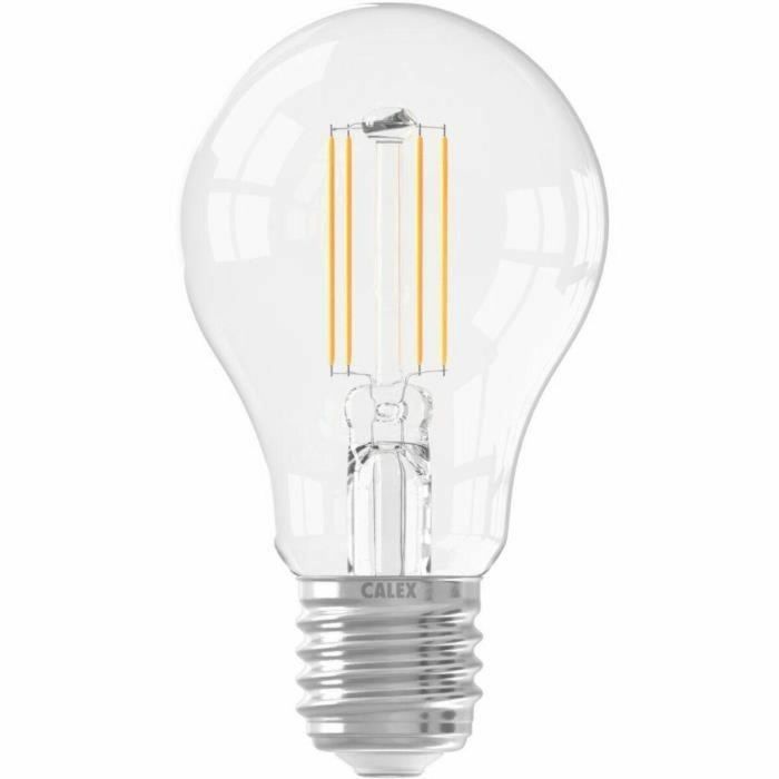 Bombilla LED E27 - CALEX - ESTÁNDAR A60 - Filamento recto - 7 W - 806 lm - 2700 K - Regulable - Transparente