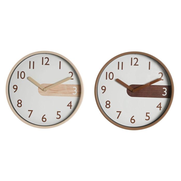 Reloj Pared Scandi DKD Home Decor Natural Marron 4.7 x 30 x 30 cm (2 Unidades) Reloj Pared Scandi DKD Home Decor Natural Marron 4.7 x 30 x 30 cm (2 Unidades)