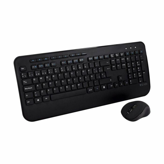 Teclado y Ratón V7 CKW300 Negro Español Qwerty Español Teclado y Ratón V7 CKW300 Negro Español Qwerty Español