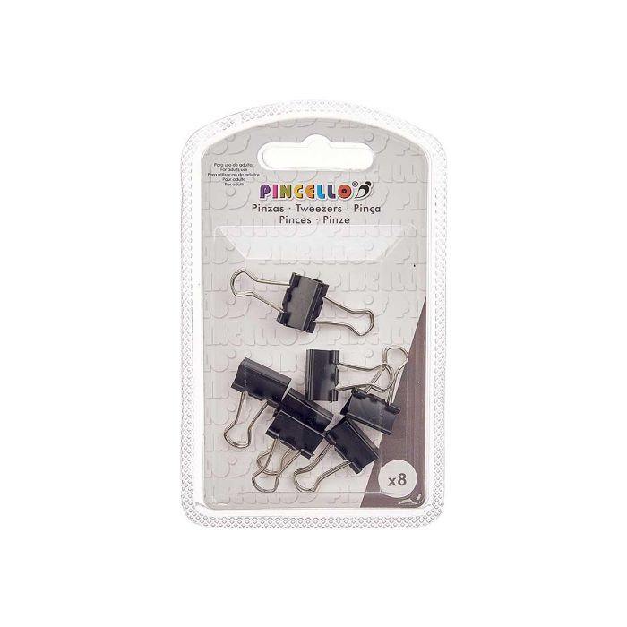 Set 8 Pinzas Clip Negro Peq Pincello 7X12CM (24 Unidades) 2 Set 8 Pinzas Clip Negro Peq Pincello 7X12CM (24 Unidades) 2