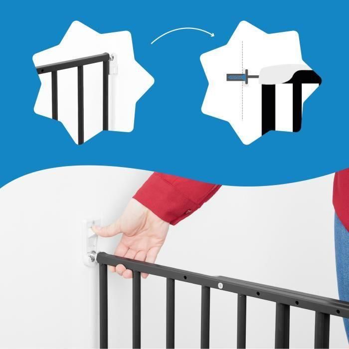 Badabulle Barrera de Seguridad Infantil Safe&Protect XL - Extensible (60 a 106,5 cm) - Aberturas Extra Grandes - Fijación con Tornillos, Negro 3 Badabulle Barrera de Seguridad Infantil Safe&Protect XL - Extensible (60 a 106,5 cm) - Aberturas Extra Grandes - Fijación con Tornillos, Negro 3