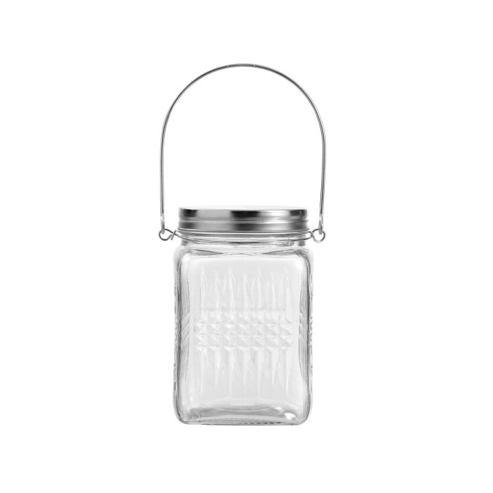 La Mediterranea Tarro de Vidrio con Tapa de Acero y Asa, 1000 ml (1L), 10.5 x 16 x 10.5 cm (12 Unidades)