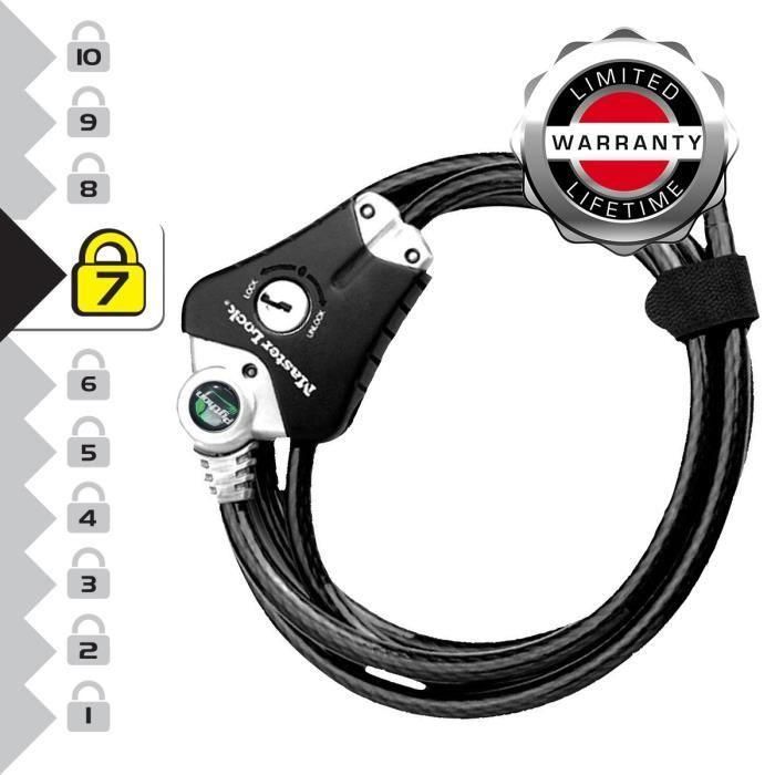 MASTER LOCK Cable antirrobo patentado ajustable de 30 cm a 1,8 m 4