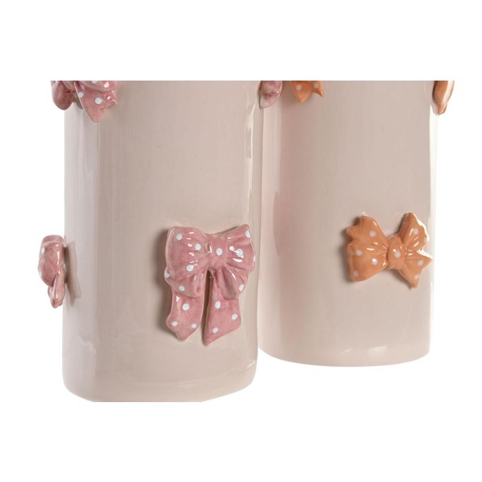 Jarron Shabby DKD Home Decor Blanco Rosa 13 x 22 x 13 cm (4 Unidades) 1 Jarron Shabby DKD Home Decor Blanco Rosa 13 x 22 x 13 cm (4 Unidades) 1