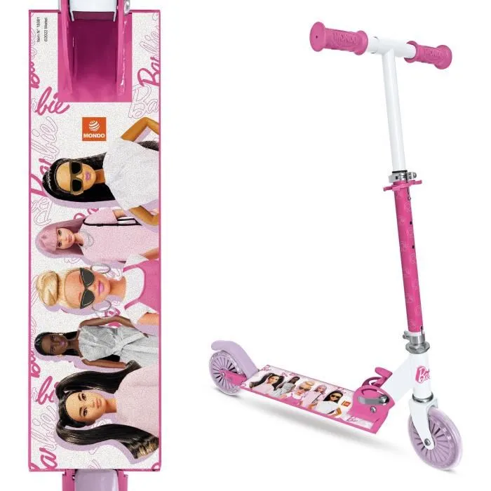 Mondo Patinete 2 Ruedas Plegable Barbie Ideal para Conducción Segura 3