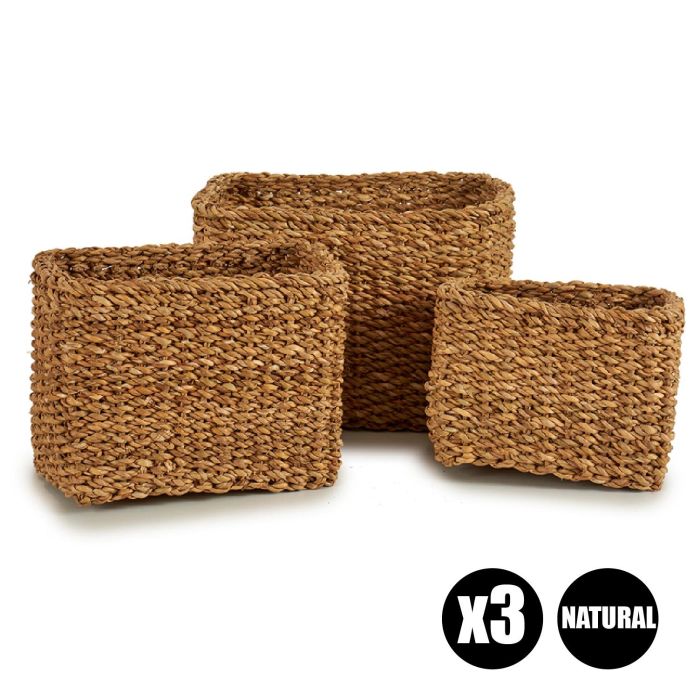Set 3 Cestos Esparto Rect Alto Giftdecor 29X20CM (4 Unidades) 1 Set 3 Cestos Esparto Rect Alto Giftdecor 29X20CM (4 Unidades) 1