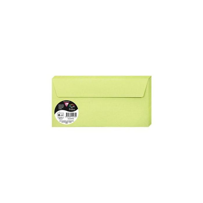 Sobre Clairefontaine Pollen 110X220 120G Verde Yema Paquete De 20