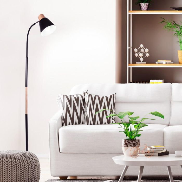 SKD-F016-B Lámpara de Suelo Recta Victor Estilo Nórdico Diseño Elegante Casquillo E27 Compatible LED Versátil 6
