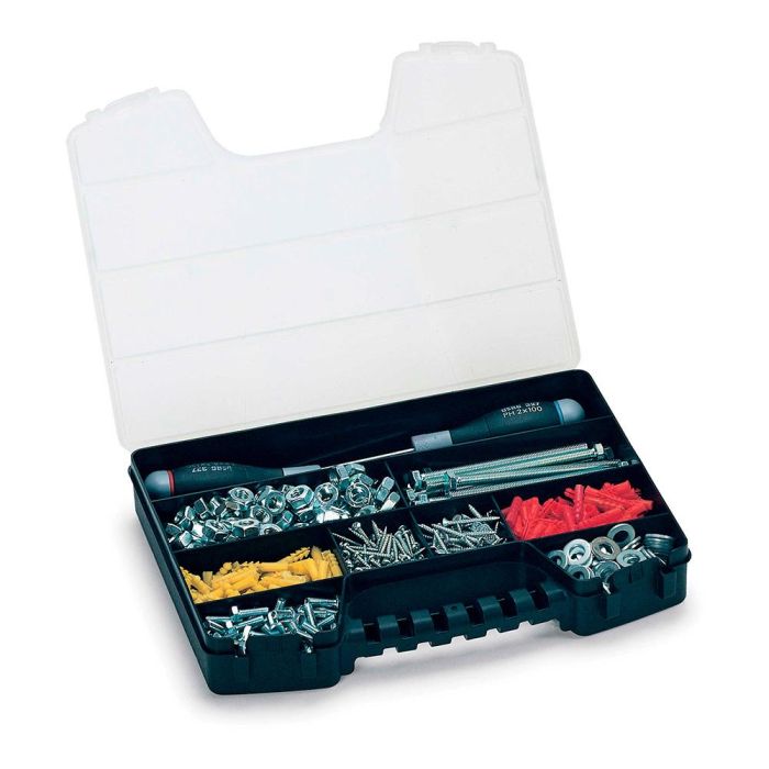 Terry Organizador de compartimentos con tapa 9 divisiones fijas Polipropileno Negro 32,5 x 25 x 5 cm 1