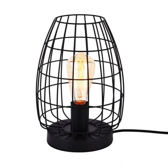Edm Lámpara de sobremesa metálica E27 Ø20x27,5 cm negro