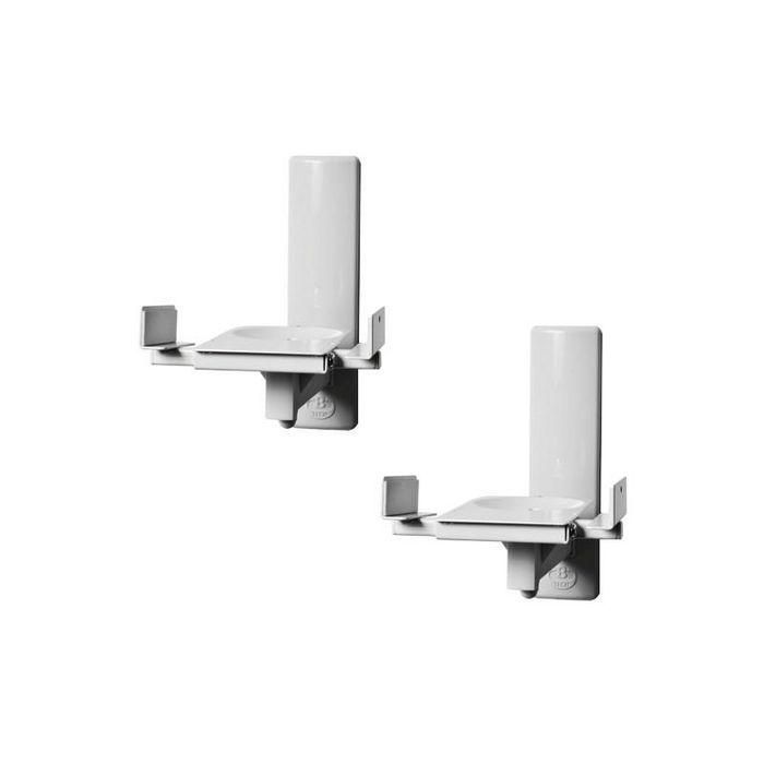 B-Tech Side Clamping Loudspeaker Wall Mount with Tilt & Swivel, 25kg max, 135mm - 280mm clamp size, Tilt +/-10°, Swivel 360°, White 1 B-Tech Side Clamping Loudspeaker Wall Mount with Tilt & Swivel, 25kg max, 135mm - 280mm clamp size, Tilt +/-10°, Swivel 360°, White 1