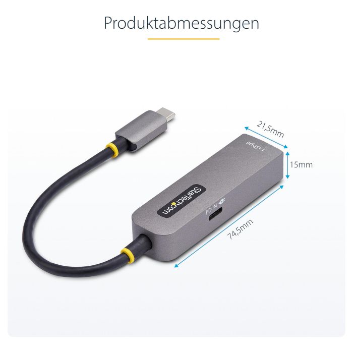 Cable USB Startech 1GPD3-USB-C-ETHERNET Gris 11