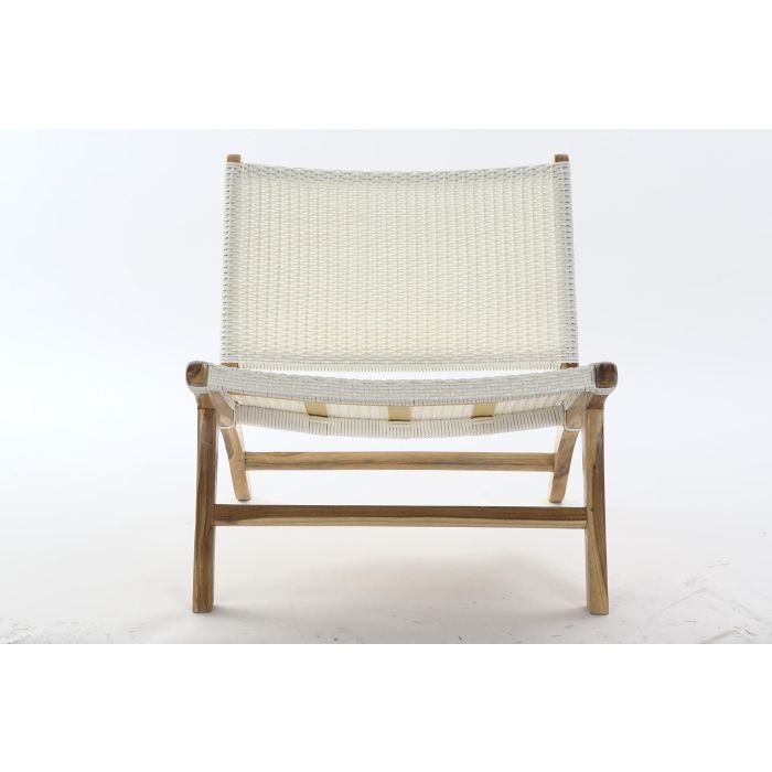 Silla de Jardín DKD Home Decor MB-177833 Blanco Natural PVC Teca 65 x 80 x 68 cm 4