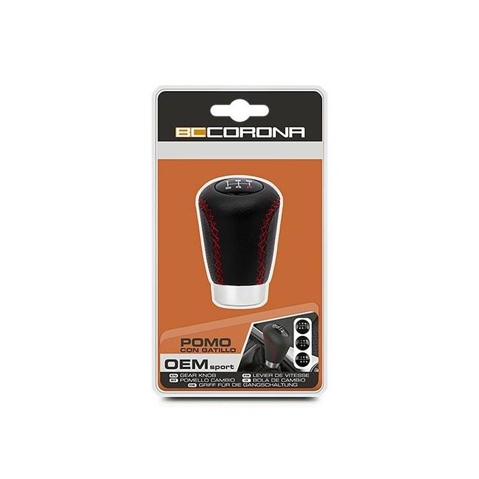 Pomo de la Palanca de Cambio BC Corona Sport Negro/Rojo Piel 1