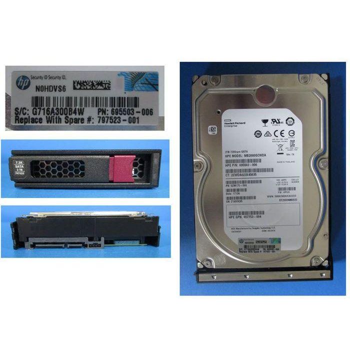 Hewlett Packard Enterprise Disco Duro 2TB 7200 rpm 3.5" SATA 6Gbps para Servidor