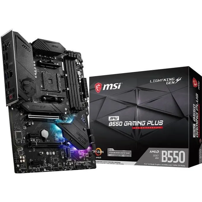 MSI Placa Base B550 GAMING PLUS ATX Socket AM4 AMD Ryzen 3000 Series DDR4-SDRAM 4 x DIMM 0 MSI Placa Base B550 GAMING PLUS ATX Socket AM4 AMD Ryzen 3000 Series DDR4-SDRAM 4 x DIMM 0