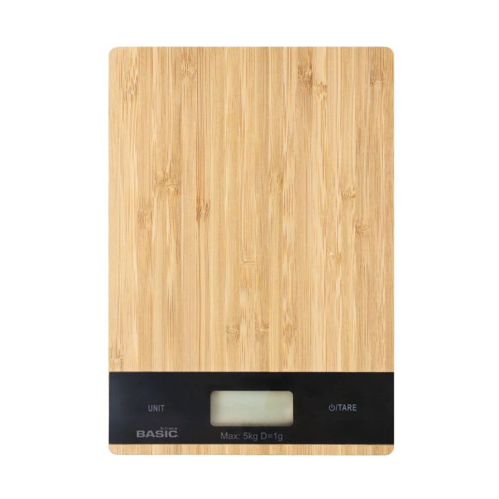Inde Báscula Cocina Digital Cuadrada Bambú 5Kg Basic Home 6