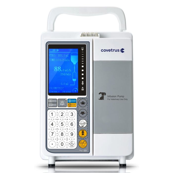 Covetrus Bomba de Infusión Veterinaria LCD con Batería para Uso Clínico Preciso y Seguro, Duración de Batería >8h