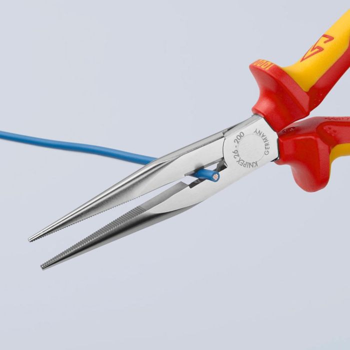 Knipex 2616200sb Alicates de boca de cigüeña recto 200 x 56 x 19 mm, cromado, mangos aislados, filos de corte 3 Knipex 2616200sb Alicates de boca de cigüeña recto 200 x 56 x 19 mm, cromado, mangos aislados, filos de corte 3