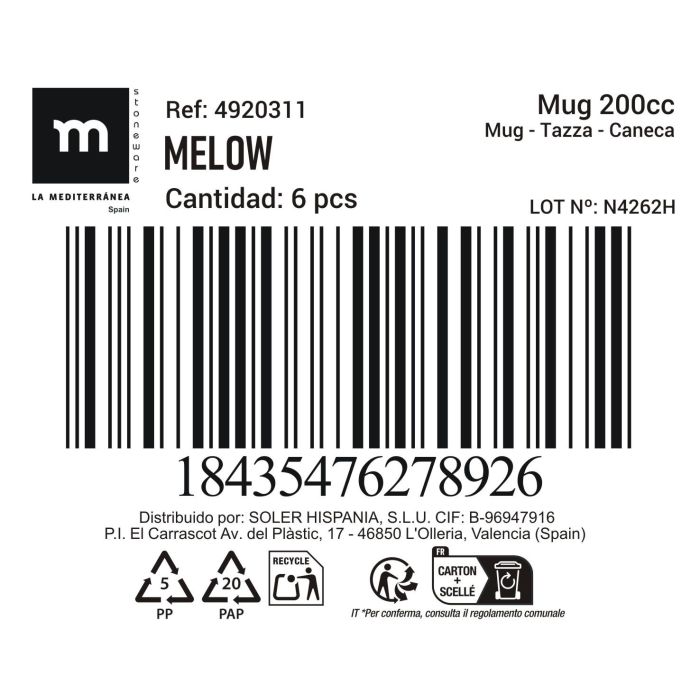 Mug Melow 200 cc - Inde (36 Unidades) 2 Mug Melow 200 cc - Inde (36 Unidades) 2