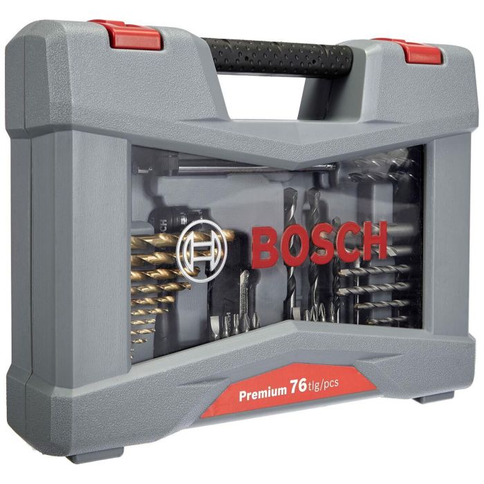 Bosch Juego Premium de Brocas y Puntas 76 piezas para Taladrar y Atornillar Madera, Metal y Hormigón, Brocas Titanio 3