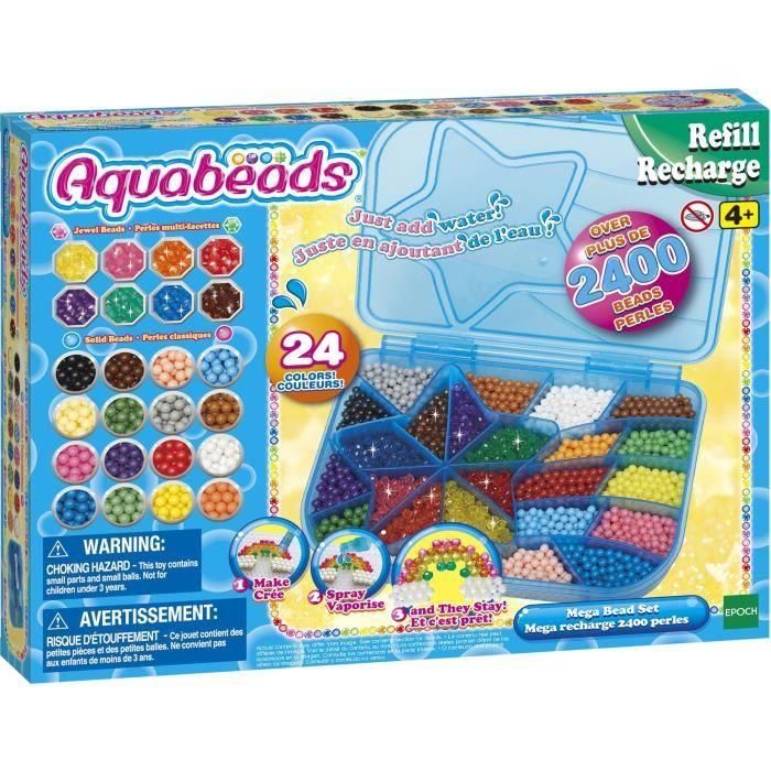 Aquabeads 31502 Mega Recarga de Perlas 2400 Unidades 24 Colores 3