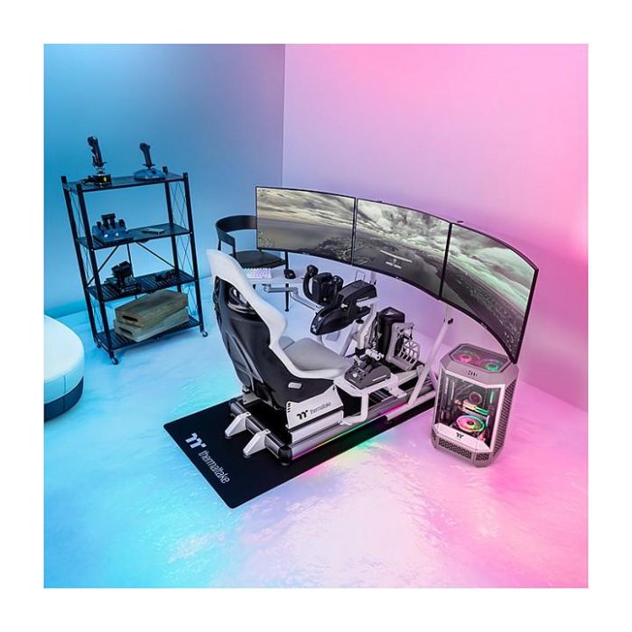 Thermaltake GF500 Flight Simulator Cockpit Snow Cabina de vuelo Blanca Aluminio GSC-F50-CPASWH-01 5
