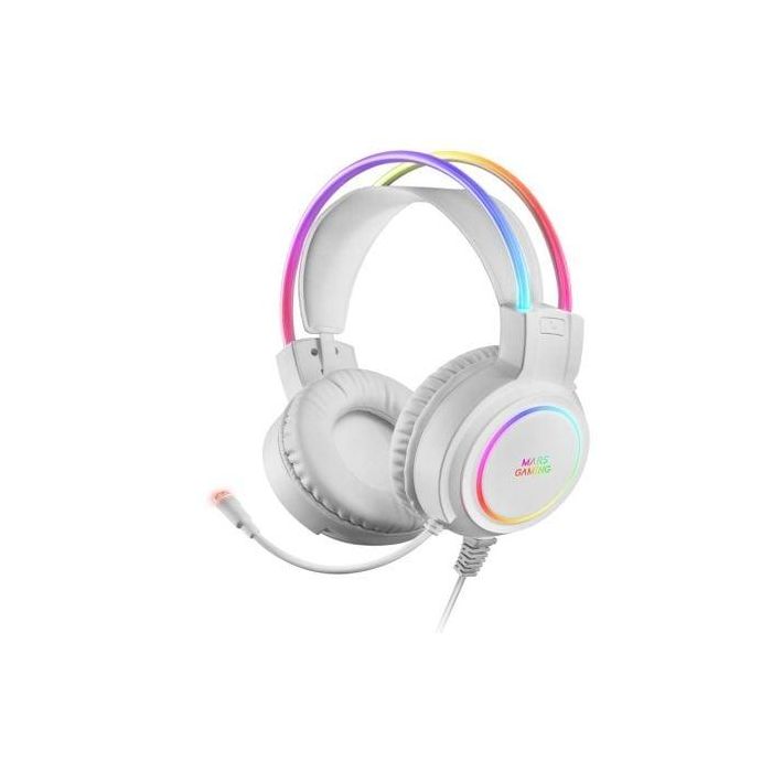 Mars Gaming MHRGBW Auriculares Gaming con Micrófono, RGB Flow, Sonido Ultra-BASS 3D, Cancelación Ruido, Jack 3.5mm, Blancos, Multiplataforma 0 Mars Gaming MHRGBW Auriculares Gaming con Micrófono, RGB Flow, Sonido Ultra-BASS 3D, Cancelación Ruido, Jack 3.5mm, Blancos, Multiplataforma 0