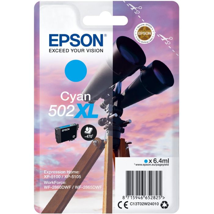 Epson Tinta Cian Xp-5100, 5105 - Wf2860Dwf,2865Dwf - Nº 502XL