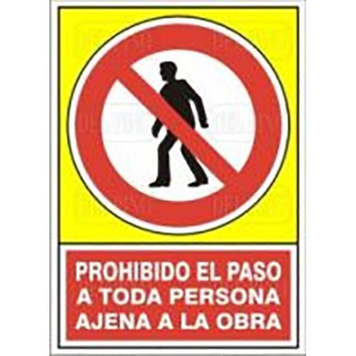 Duver Señal de Plástico 420x297mm "Prohibido el Paso a toda Persona Ajena a la Obra"