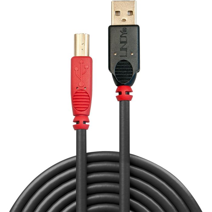 Lindy Cable USB 2.0 Activo 10m de Extensión Tipo A Macho a Tipo B Macho para Impresoras y Periféricos 480Mbps 2