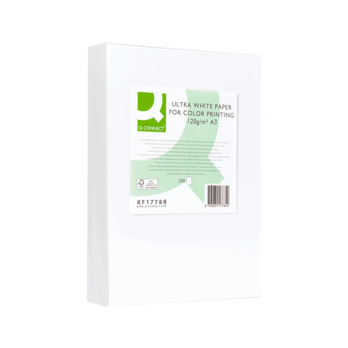 Q-connect Papel Fotocopiadora Ultra White Din A3 120 Gramos Paquete de 250 Hojas 3