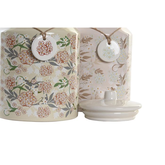 DKD Home Decor Ivy&daisy 2022 Bote Tradicional Verde Beige Dolomita 15 x 21 x 15 cm (2 Unidades) 1