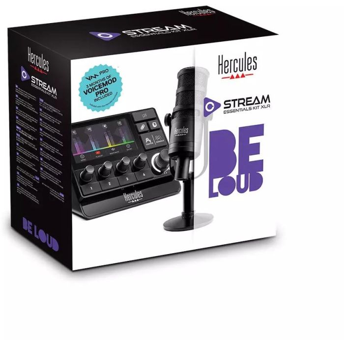 Hercules 4781070 Kit Essentials Stream XLR con Controlador Stream 200 y Micrófono HXD-700 para Streaming Profesional 3