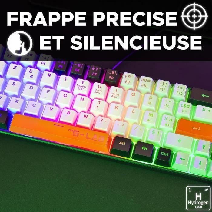 Teclado Gaming - THE G-LAB - KEYZ-HYDRO-BKWO/FR - 60% Membrana 3 colores Negro + Blanco + Naranja 2 Teclado Gaming - THE G-LAB - KEYZ-HYDRO-BKWO/FR - 60% Membrana 3 colores Negro + Blanco + Naranja 2
