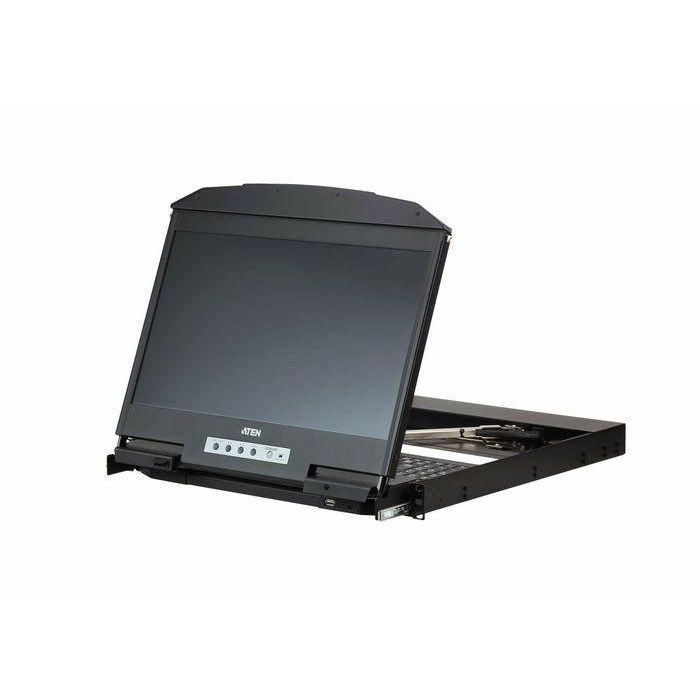 Aten CL3800 Consola LCD KVM de Doble Rail para Rack 19" 18.5" Full HD 1920x1080 HDMI DVI VGA con Teclado y Touchpad 1