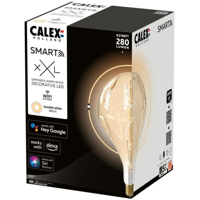 Bombilla LED E27 - CALEX - SMART ORGANIC EVO - Filamento flexible - 6 W - 280 lm - 1800 K - Regulable - Oro 2 Bombilla LED E27 - CALEX - SMART ORGANIC EVO - Filamento flexible - 6 W - 280 lm - 1800 K - Regulable - Oro 2