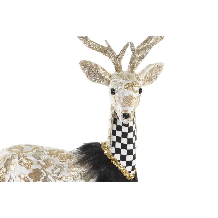 DKD Home Decor Figura Decorativa de Navidad Reno Moderna en Poliéster Dorado y Negro, Medidas 18x35x55 cm 1 DKD Home Decor Figura Decorativa de Navidad Reno Moderna en Poliéster Dorado y Negro, Medidas 18x35x55 cm 1