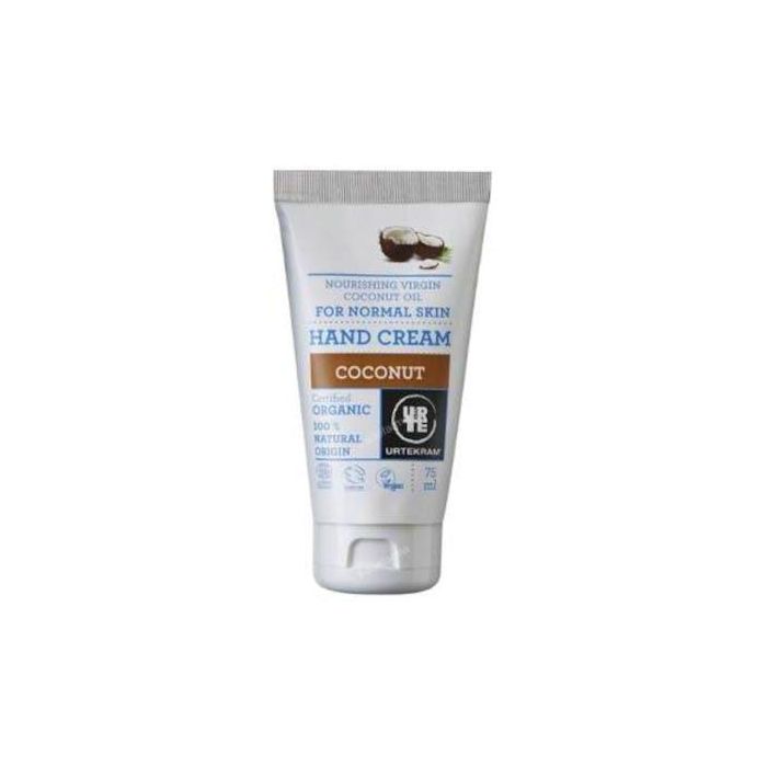 URTEKRAM Crema de Manos Coco 75ml. Eco Vegan con Ácido Hialurónico. Nutritiva, Hidratante y Regenerante. COSMOS ORGANIC